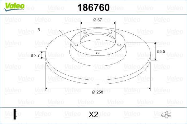 Disques de frein VALEO 186760