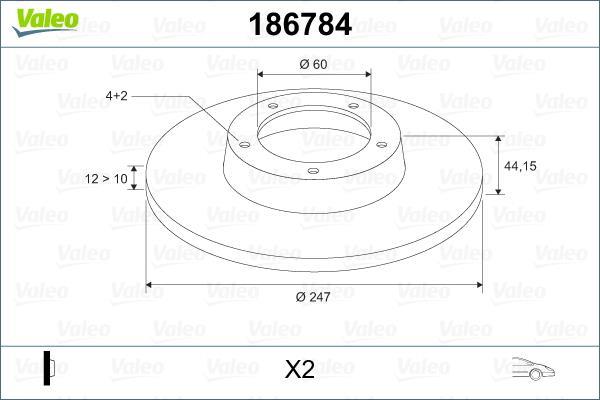 Disques de frein VALEO 186784