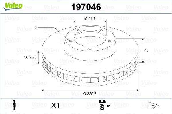 Disques de frein VALEO 197046