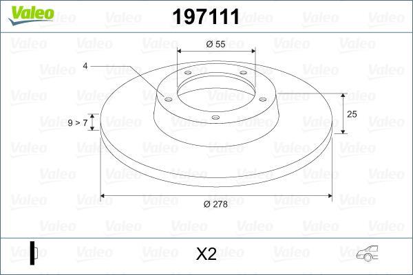Disques de frein VALEO 197111