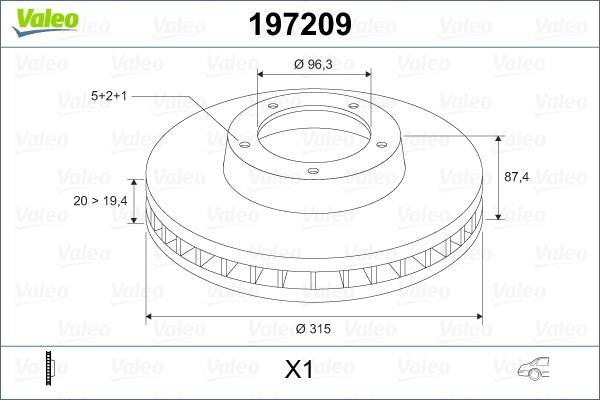 Disques de frein VALEO 197209