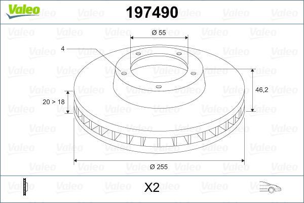 Disques de frein VALEO 197490