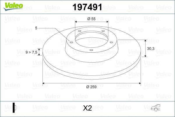 Disques de frein VALEO 197491