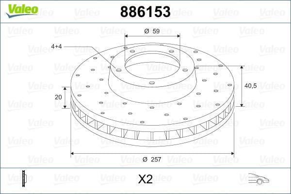 Disques de frein VALEO 886153