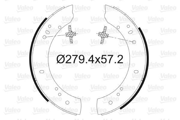 Jeu de 4 mâchoires de frein (Garniture de frein à tambour) VALEO ref. 562035