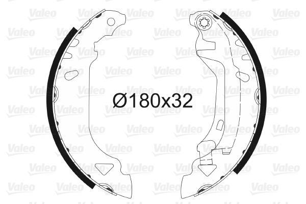 Jeu de 4 mâchoires de frein (Garniture de frein à tambour) VALEO ref. 562061
