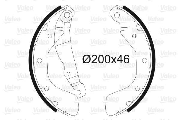 Jeu de 4 mâchoires de frein (Garniture de frein à tambour) VALEO 562078
