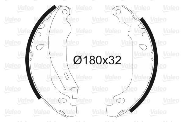 Jeu de 4 mâchoires de frein (Garniture de frein à tambour) VALEO 562084