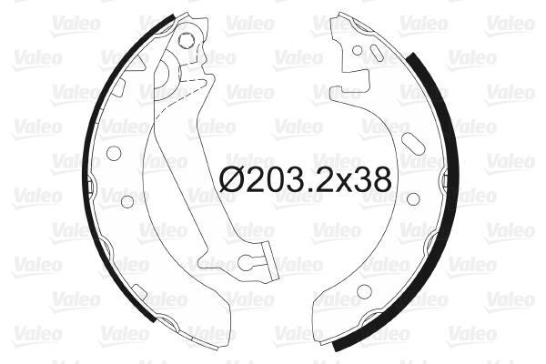 Jeu de 4 mâchoires de frein (Garniture de frein à tambour) VALEO 562580