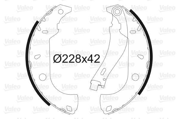 Jeu de 4 mâchoires de frein (Garniture de frein à tambour) VALEO 562585