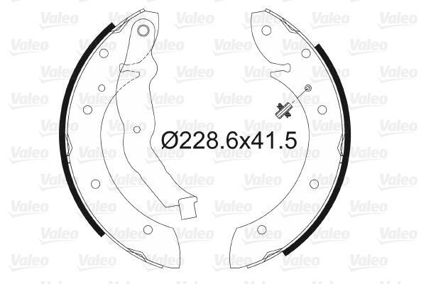 Jeu de 4 mâchoires de frein (Garniture de frein à tambour) VALEO 562587