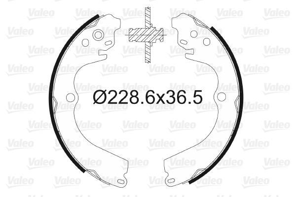 Jeu de 4 mâchoires de frein (Garniture de frein à tambour) VALEO 562611