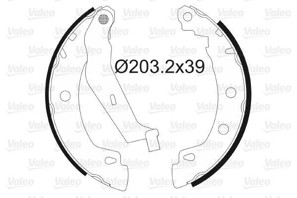 Jeu de 4 mâchoires de frein (Garniture de frein à tambour) VALEO 562629