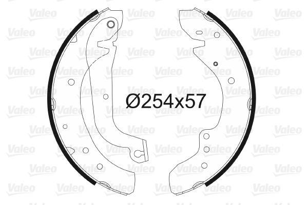 Jeu de 4 mâchoires de frein (Garniture de frein à tambour) VALEO 562631