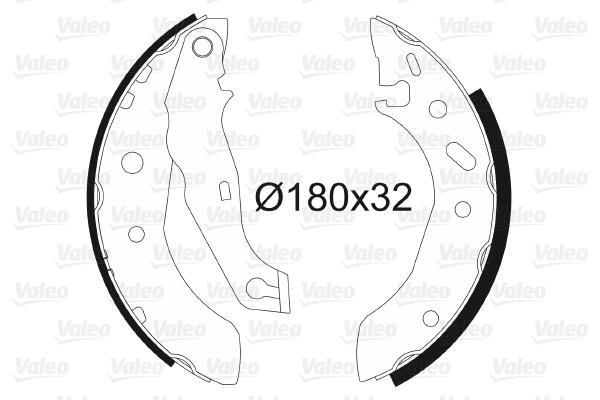 Jeu de 4 mâchoires de frein (Garniture de frein à tambour) VALEO 562635