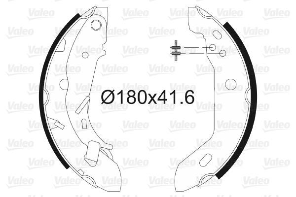 Jeu de 4 mâchoires de frein (Garniture de frein à tambour) VALEO 562645