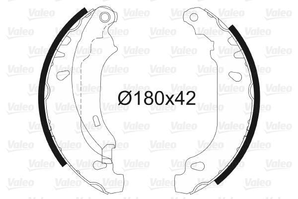 Jeu de 4 mâchoires de frein (Garniture de frein à tambour) VALEO 562647