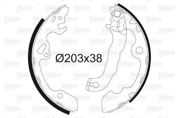 Jeu de 4 mâchoires de frein (Garniture de frein à tambour) VALEO 562648
