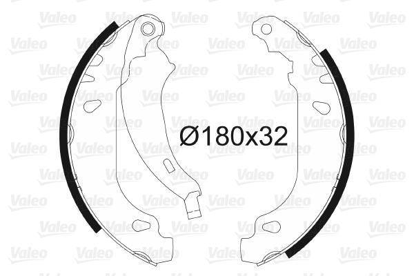 Jeu de 4 mâchoires de frein (Garniture de frein à tambour) VALEO 562650
