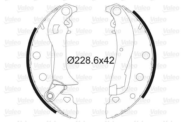 Jeu de 4 mâchoires de frein (Garniture de frein à tambour) VALEO 562764