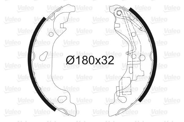 Jeu de 4 mâchoires de frein (Garniture de frein à tambour) VALEO 562770