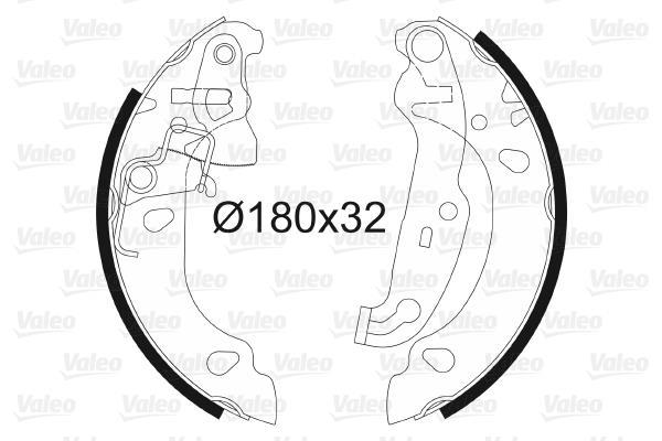 Jeu de 4 mâchoires de frein (Garniture de frein à tambour) VALEO 562771