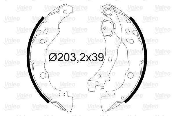 Jeu de 4 mâchoires de frein (Garniture de frein à tambour) VALEO 564006