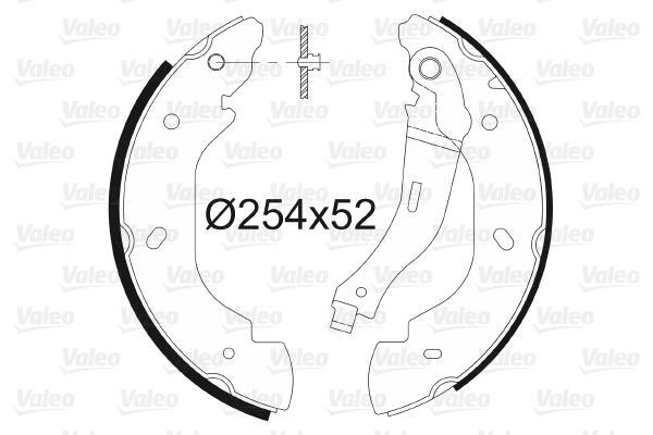 Jeu de 4 mâchoires de frein (Garniture de frein à tambour) VALEO 564023
