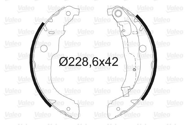 Jeu de 4 mâchoires de frein (Garniture de frein à tambour) VALEO 564067