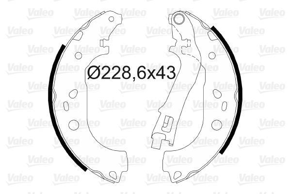 Jeu de 4 mâchoires de frein (Garniture de frein à tambour) VALEO 564073