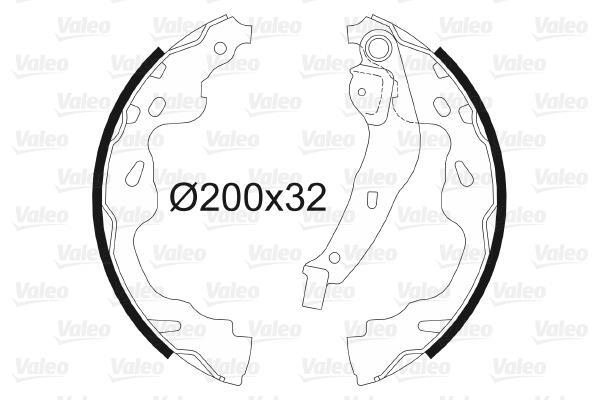 Jeu de 4 mâchoires de frein (Garniture de frein à tambour) VALEO 564075