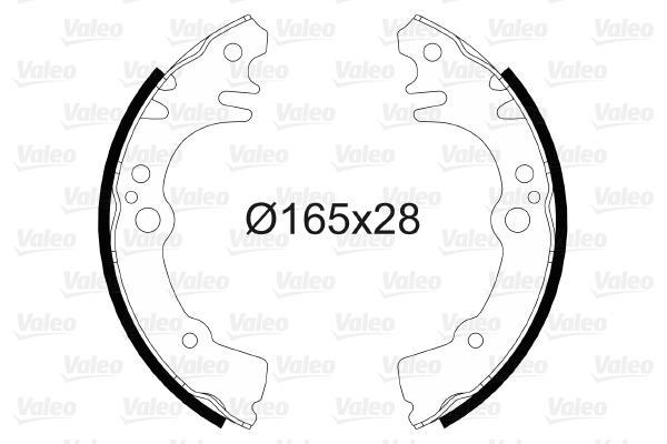Jeu de 4 mâchoires de frein (Garniture de frein à tambour) VALEO 564078