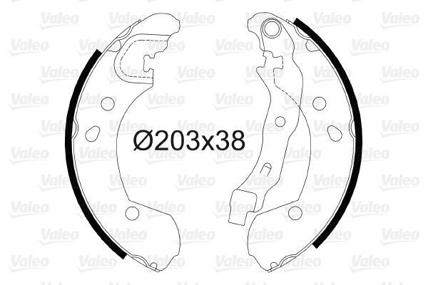 Jeu de 4 mâchoires de frein (Garniture de frein à tambour) VALEO 564099