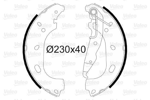 Jeu de 4 mâchoires de frein (Garniture de frein à tambour) VALEO 564103