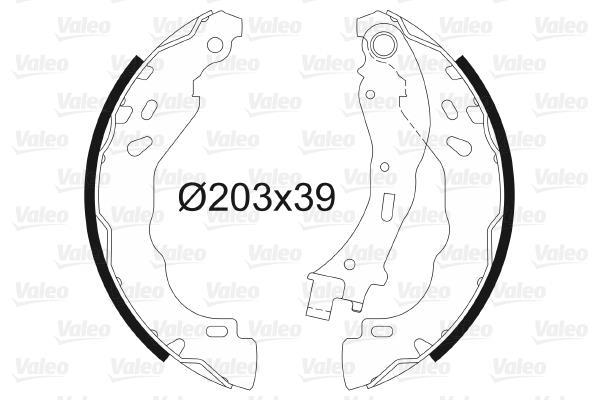 Jeu de 4 mâchoires de frein (Garniture de frein à tambour) VALEO 564157