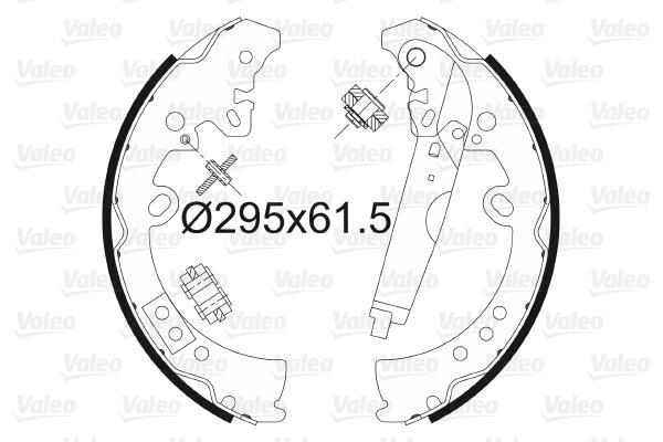 Jeu de 4 mâchoires de frein (Garniture de frein à tambour) VALEO 564164