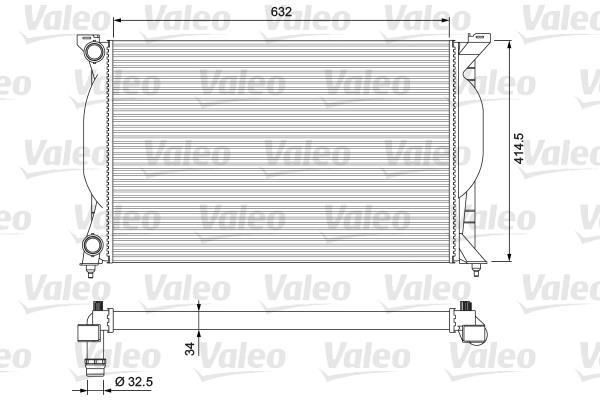 Radiador, refrigeración del motor VALEO 232963