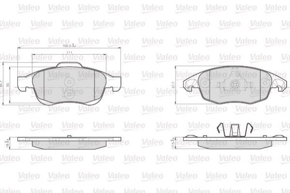 Jeu de 4 plaquettes de frein VALEO ref. 872538