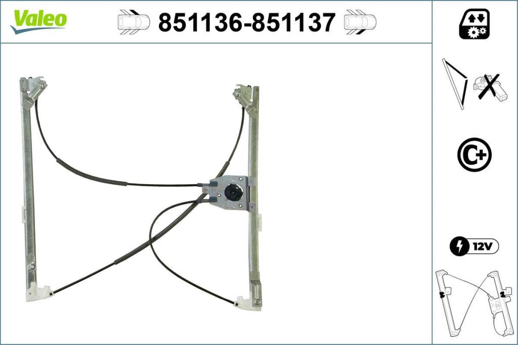 851360 VALEO Lève-vitre Avant Gauche, Type De Fonctionnement