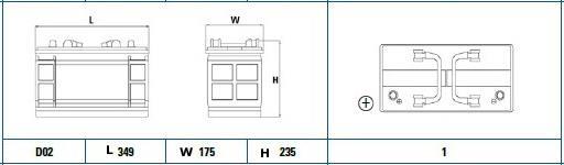 Batterie (de voiture) TUDOR 110.0 - ref. TG1101