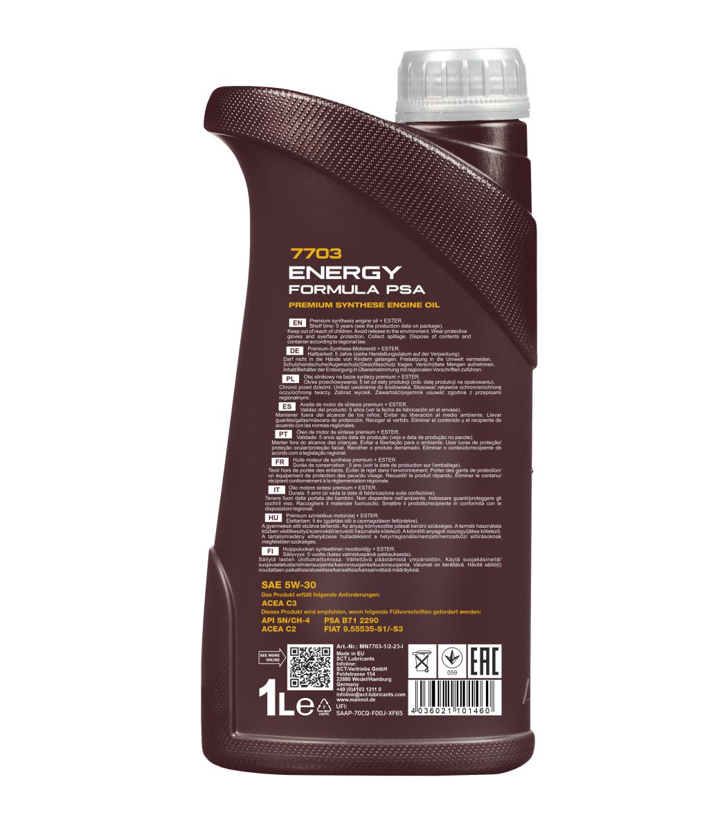 Huile moteur MANNOL Mannol 7703 Energy Formula PSA 5W-30 1L - ref. MN7703-1