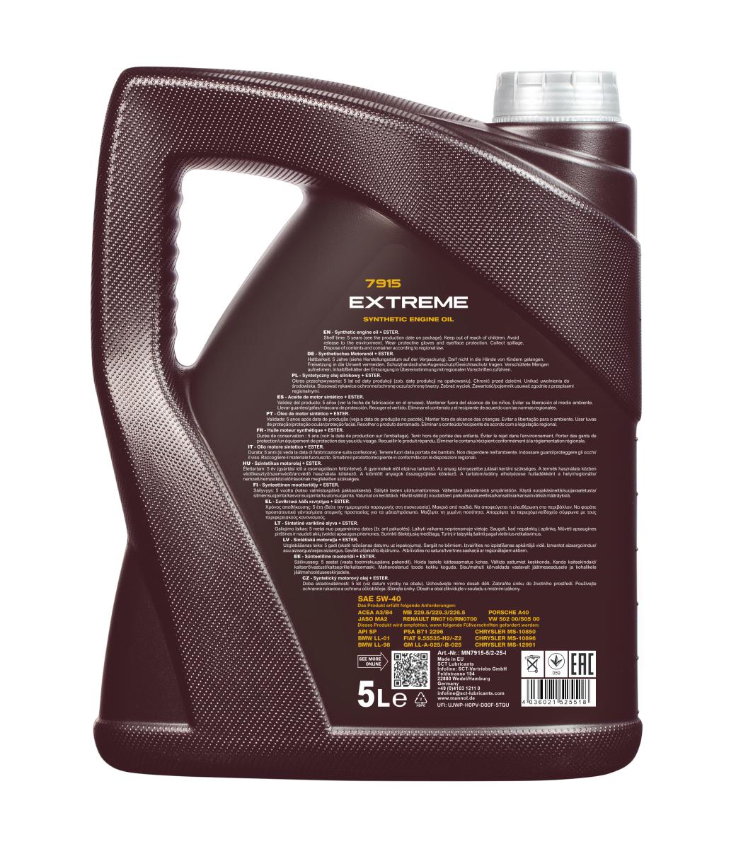 Huile moteur MANNOL Mannol Extreme 5W-40 5L - ref. MN7915-5