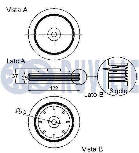 Poulie damper (Poulie de vilebrequin) RUVILLE ref. 520139