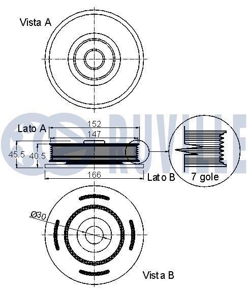 Poulie damper (Poulie de vilebrequin) RUVILLE ref. 520273