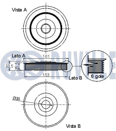 Poulie damper (Poulie de vilebrequin) RUVILLE ref. 520277