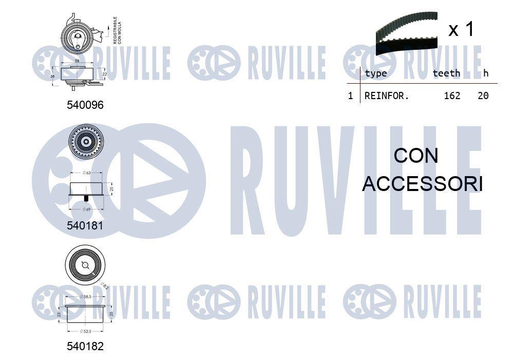 Kit de distribution (Kit courroie de distribution) RUVILLE ref. 550040