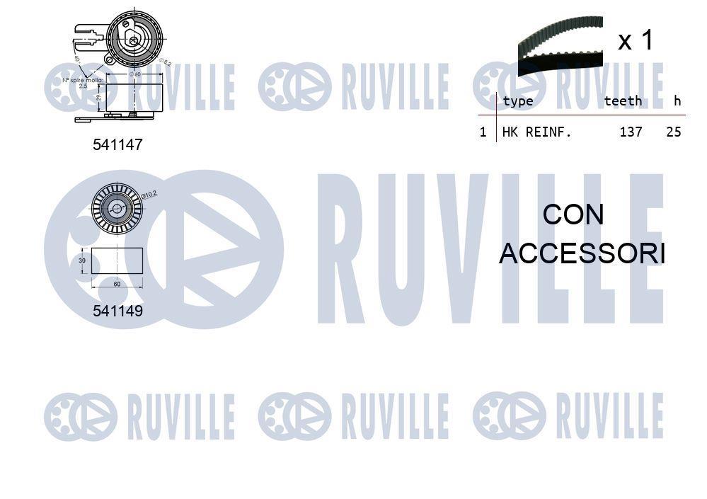 Kit de distribution (Kit courroie de distribution) RUVILLE ref. 550058