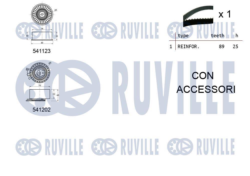 Kit de distribution (Kit courroie de distribution) RUVILLE ref. 550118