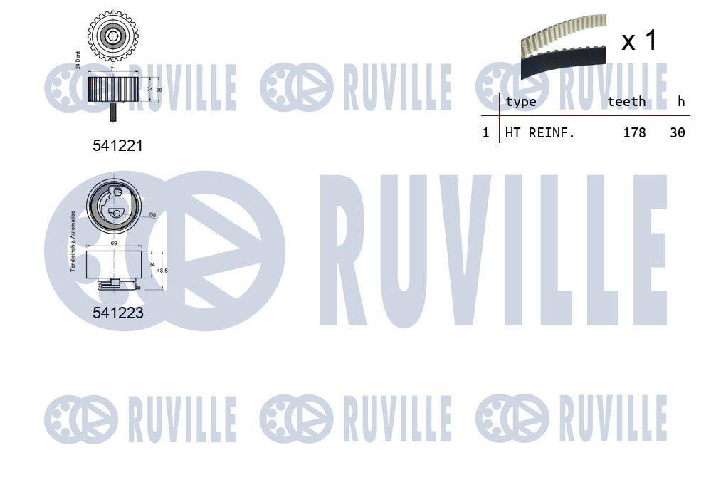 Kit de distribution (Kit courroie de distribution) RUVILLE ref. 550122