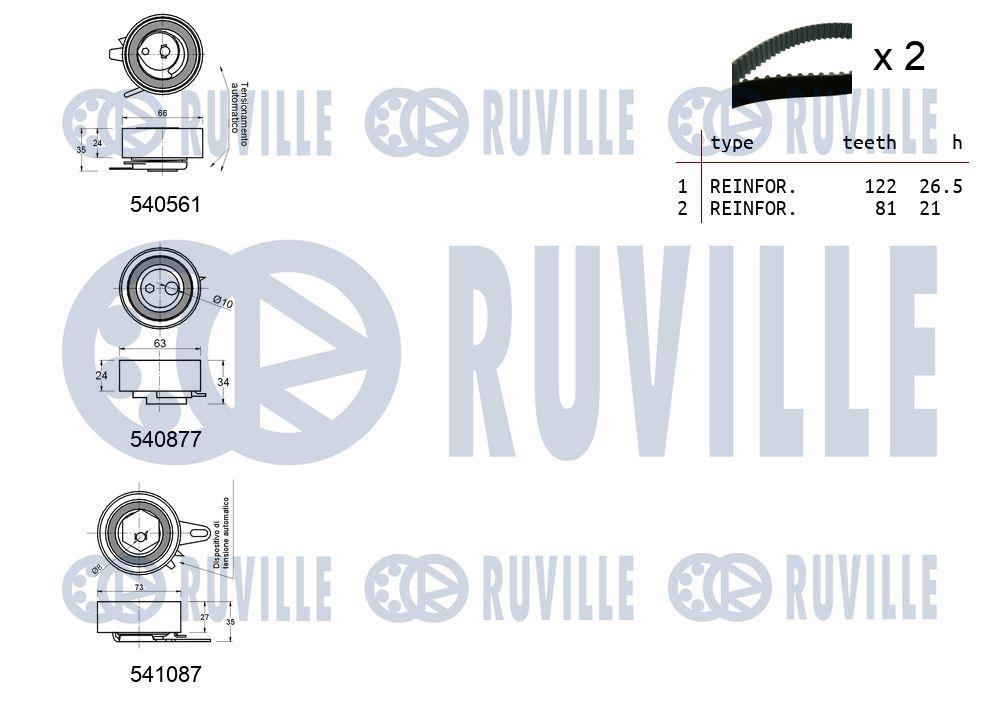 Kit de distribution (Kit courroie de distribution) RUVILLE ref. 550143